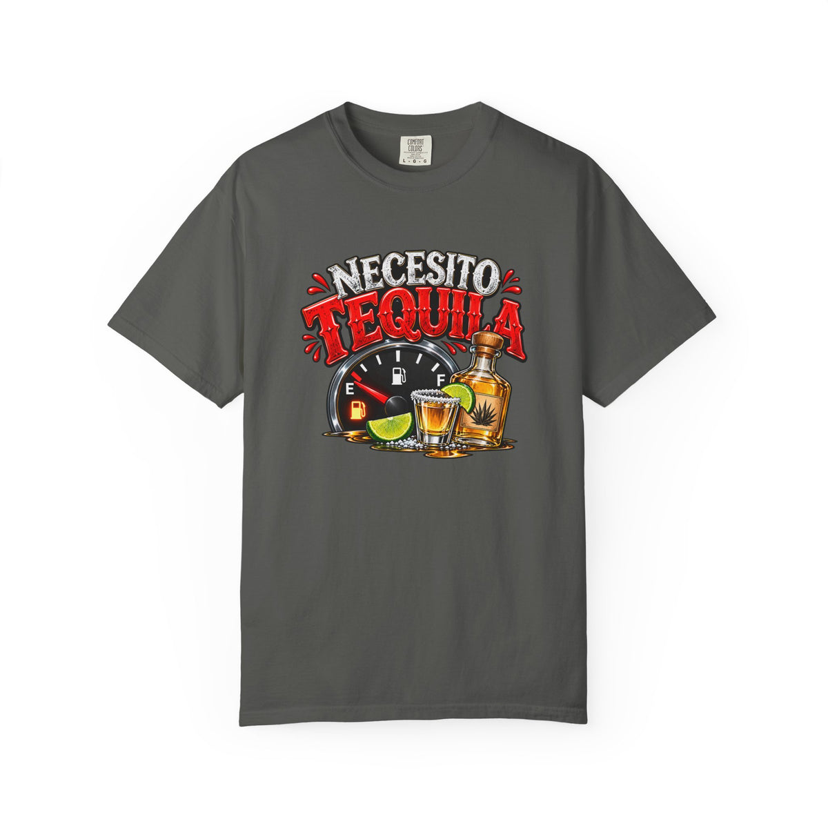 Necesito Tequila T-shirt | Tequila Bottle & Shot Glass Illustration