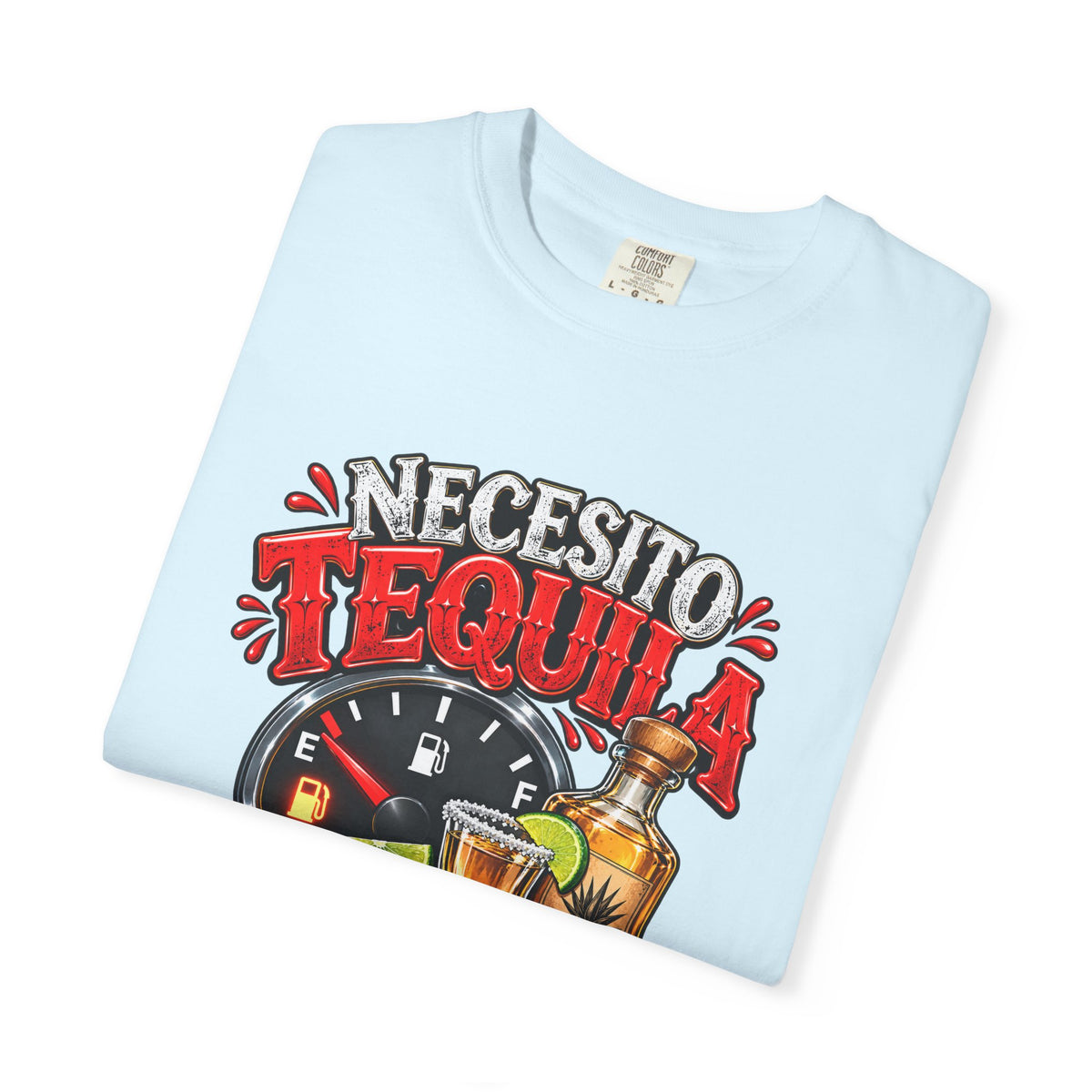 Necesito Tequila T-shirt | Tequila Bottle & Shot Glass Illustration