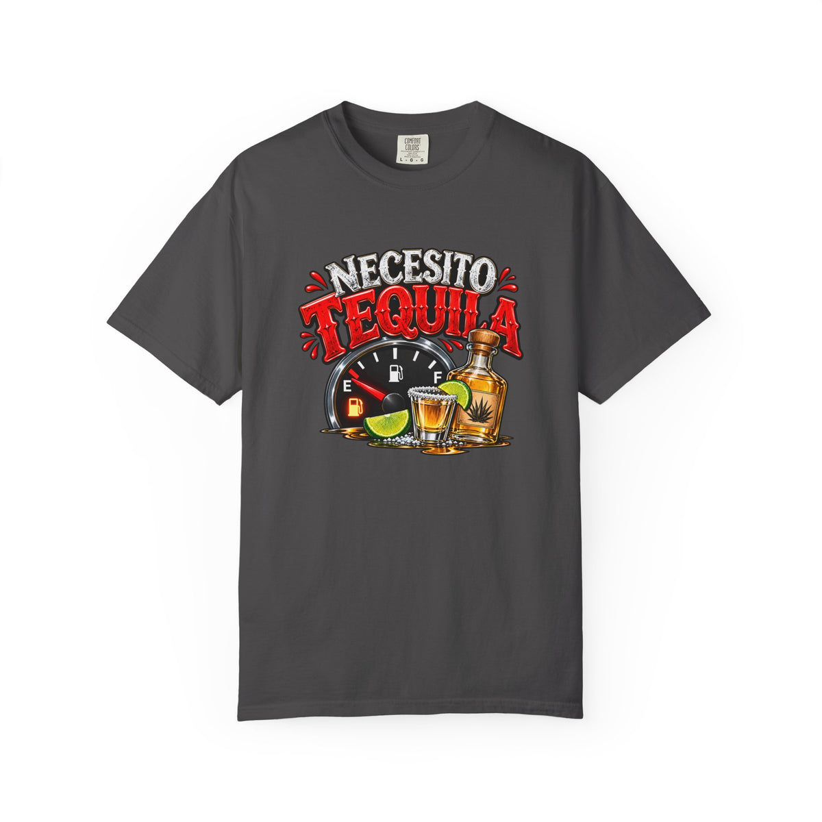 Necesito Tequila T-shirt | Tequila Bottle & Shot Glass Illustration