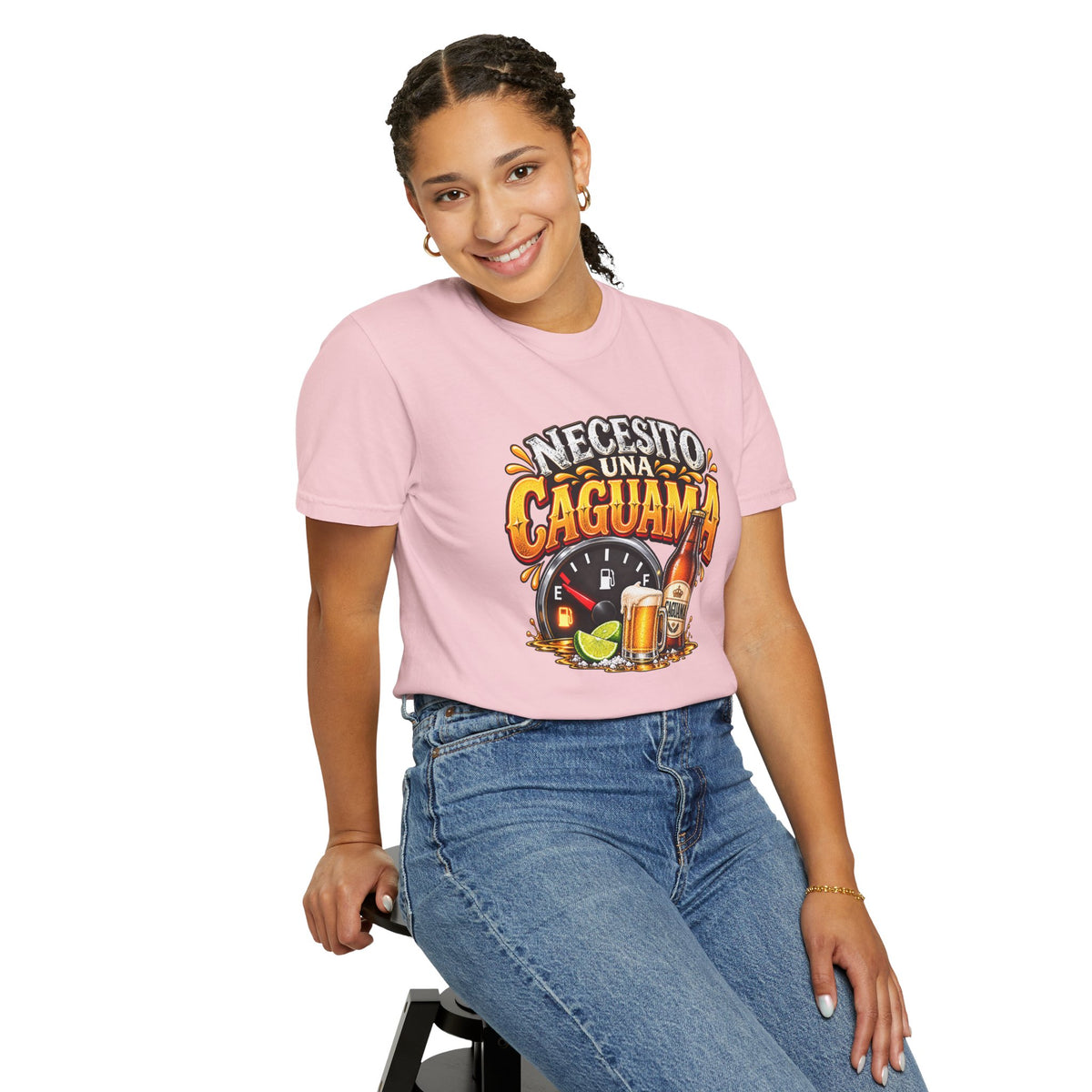 Necesito Una Caguama T-shirt | Beer Bottle, Mug & Lime Design