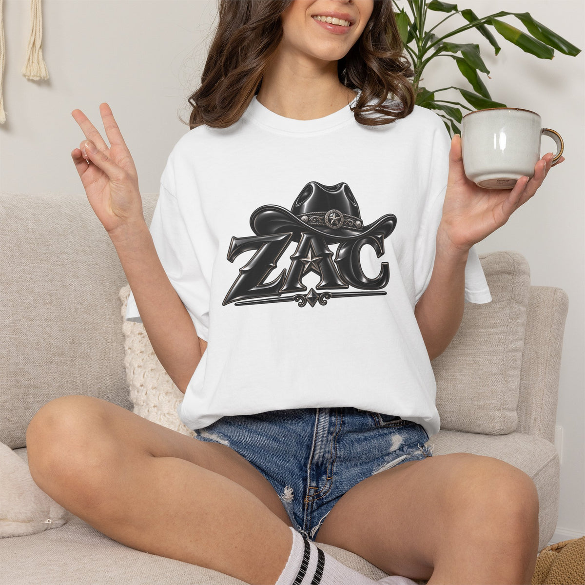 ZAC cowboy logo T-shirt | Western ranch graphic tee