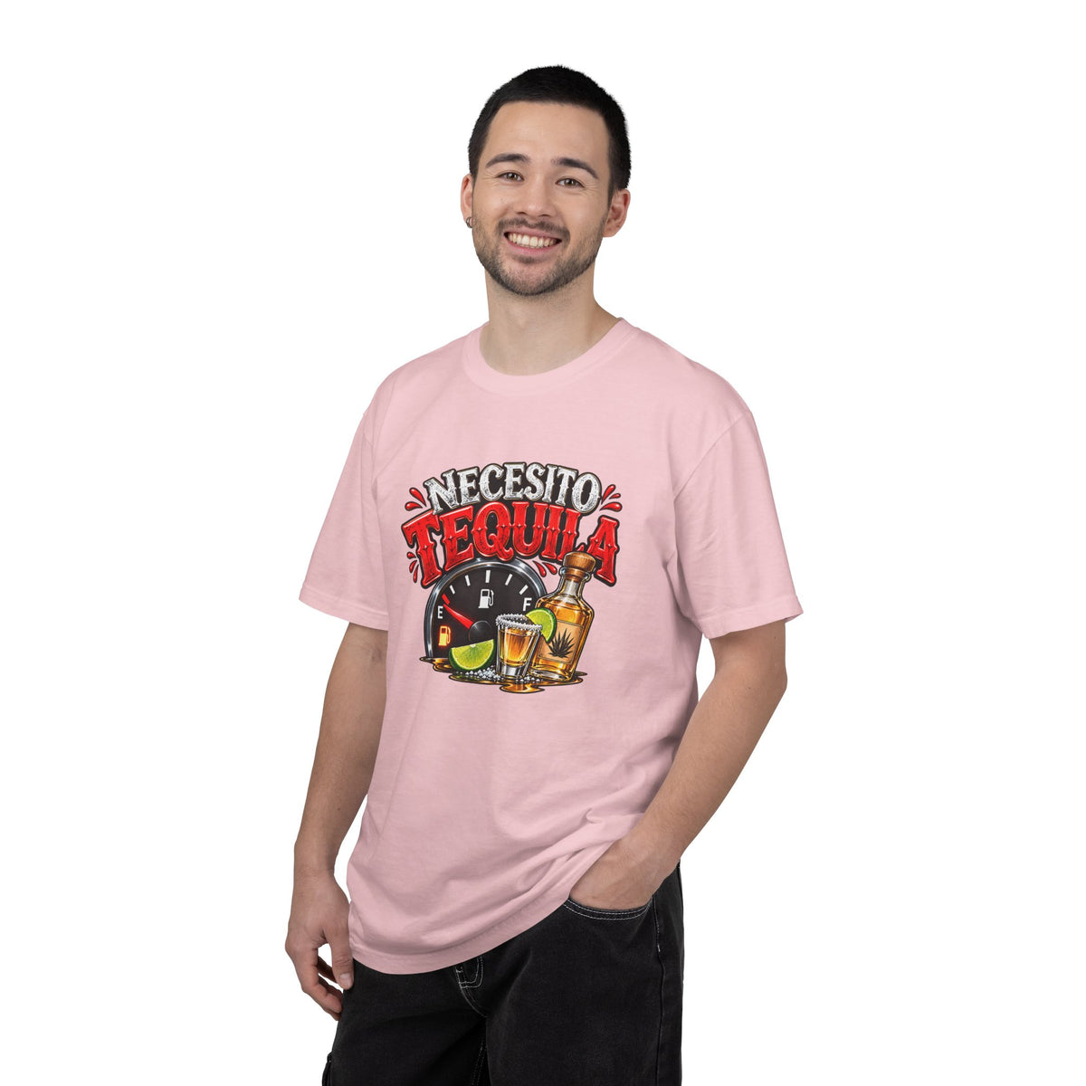 Necesito Tequila T-shirt | Tequila Bottle & Shot Glass Illustration