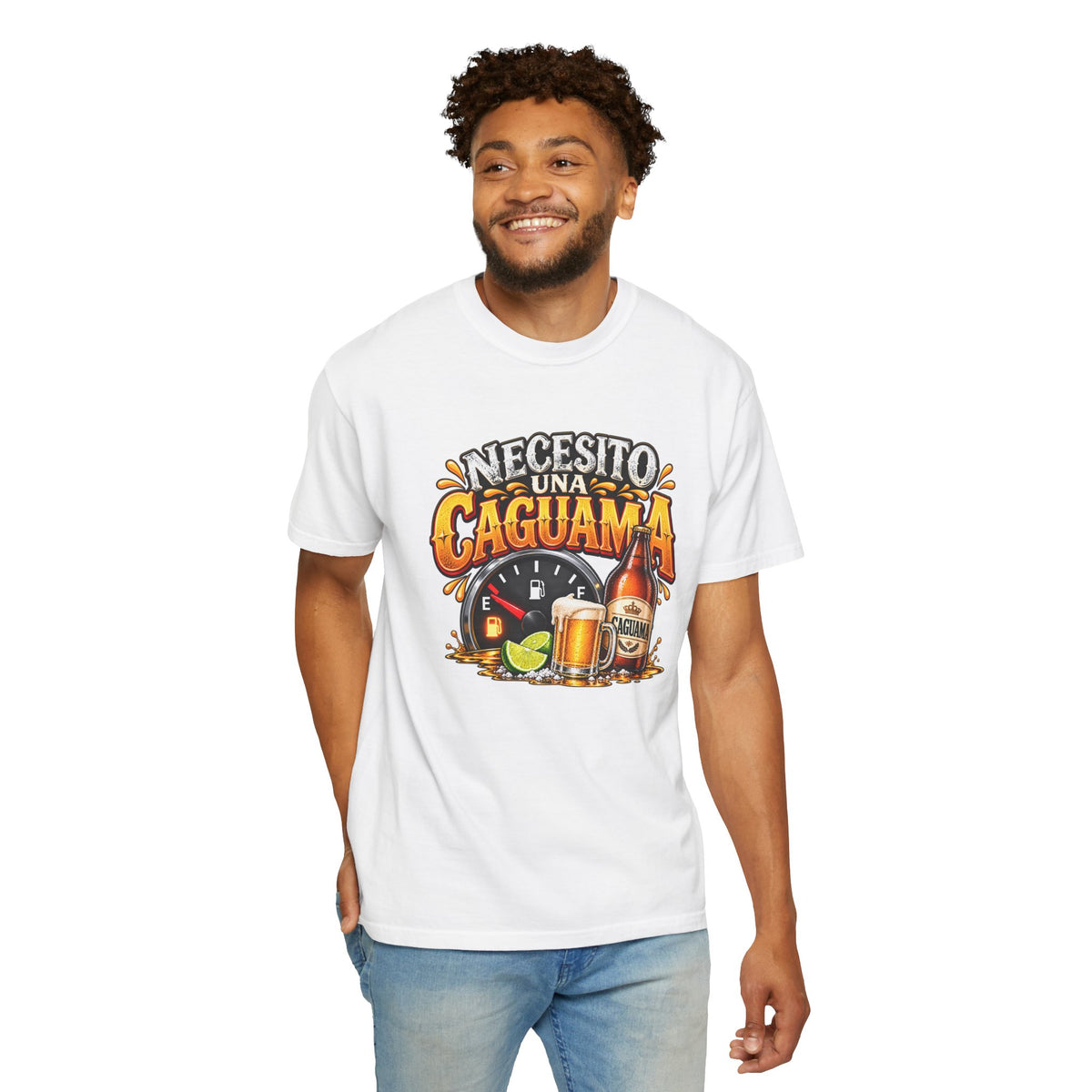 Necesito Una Caguama T-shirt | Beer Bottle, Mug & Lime Design