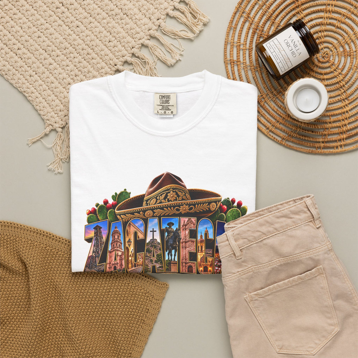 Zacatecas Postcard T-Shirt | Desert Cactus City Skyline